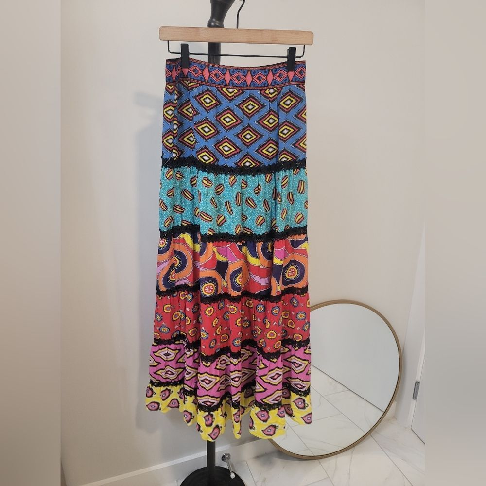 Alice + Olivia Multicolor Patterned Maxi Skirt